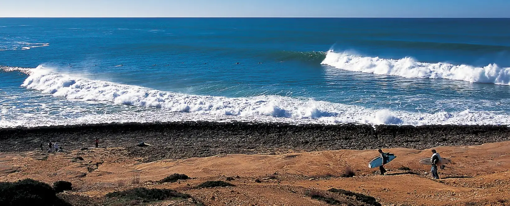 Atlantic coastline of Ericeira, a world-famous surfing destination and top region for real estate on the Portugal coast.